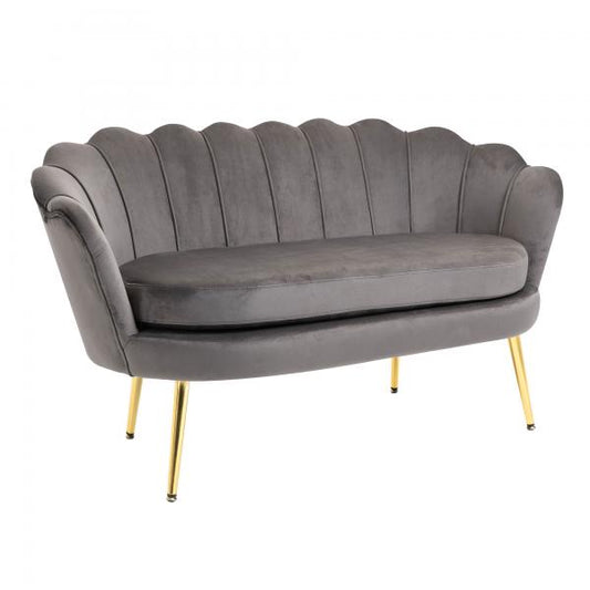 Divano lounge 2 posti grigio ottone 130 cm x 63 cm x 73 cm