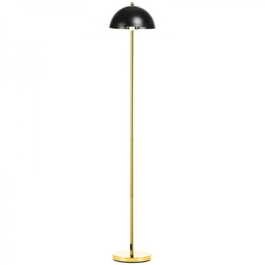 Lampadaire design vintage, lampadaire. E 27, 40 W, interrupteur au pied, or + noir