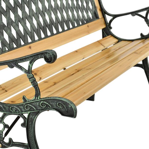 Banc de jardin 2 places Pisa en bois peint et fonte