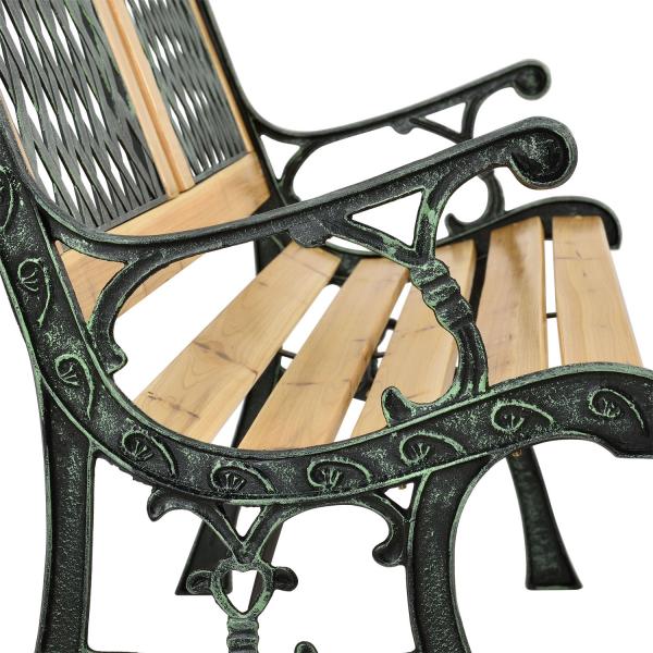 2 Sitzer Gartenbank Sanremo aus lackiertem Holz und Gusseisen