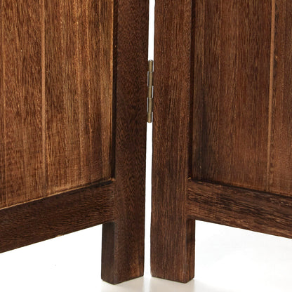 Paravent Braun Rattan-Optik | 3 teilig | Holz | Raumteiler Trennwand Sichtschutz