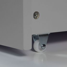 Bettkasten Holz Aufbewahrung mit Rollen Bett Schublade Bettauszug Grau