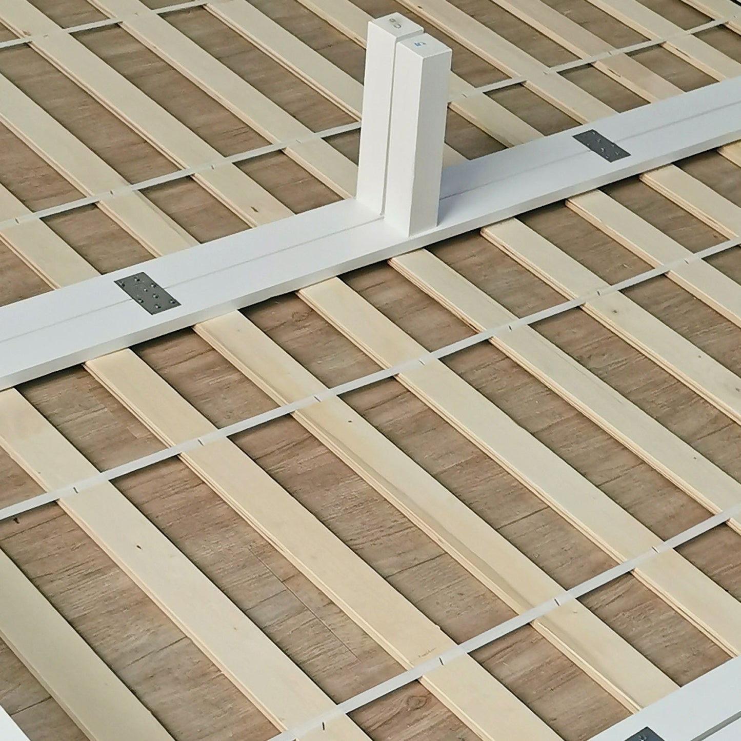 Familienbett 270x200 cm Weiss | Maxi Palettenbett XXL | mit Lattenrost | Holz | auch einzeln stellbar