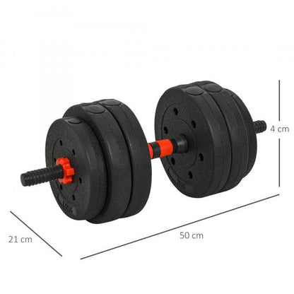 Set di manubri 2 in 1 da 25 kg con manubri e bilanciere regolabili