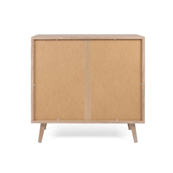 Kommode Sideboard Anrichte Braun Rafia Holz Schubladen