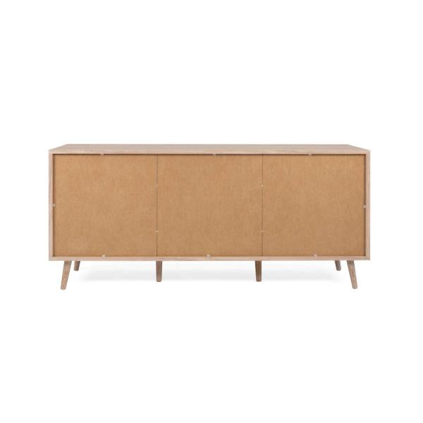 Sideboard Kommode Wohnzimmerschrank Anrichte Braun Rafia Holz