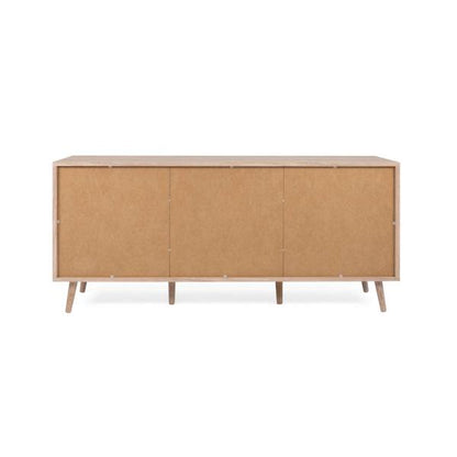 Sideboard Kommode Wohnzimmerschrank Anrichte Braun Rafia Holz