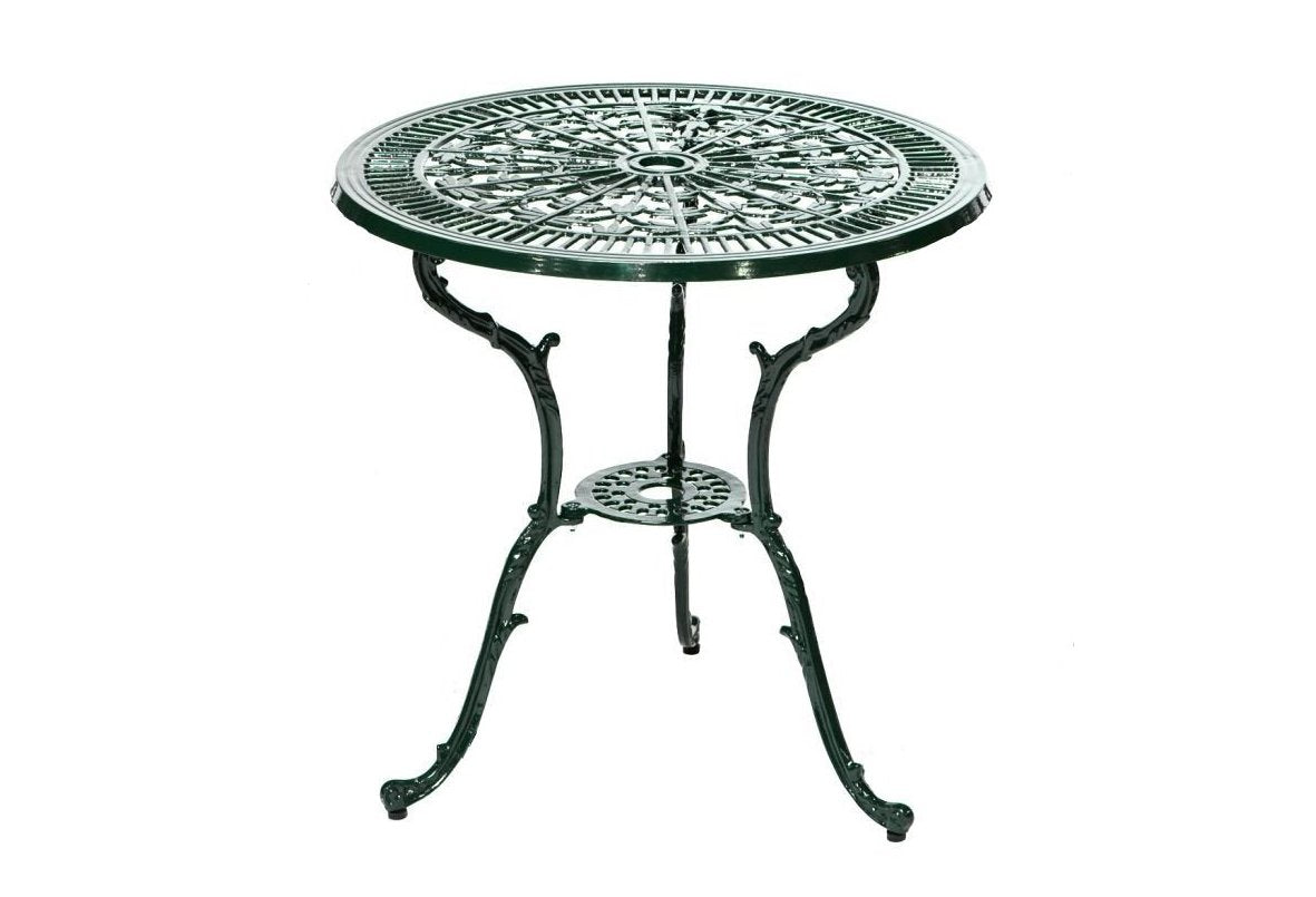 Gartentisch Bistrotisch rund dunkelgrün LUGANO 70cm Aluguss