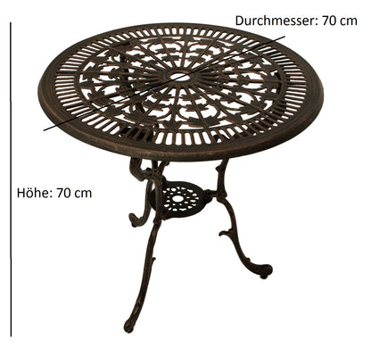 Bistroset LUGANO 3-teilig, Aluguss bronze antik