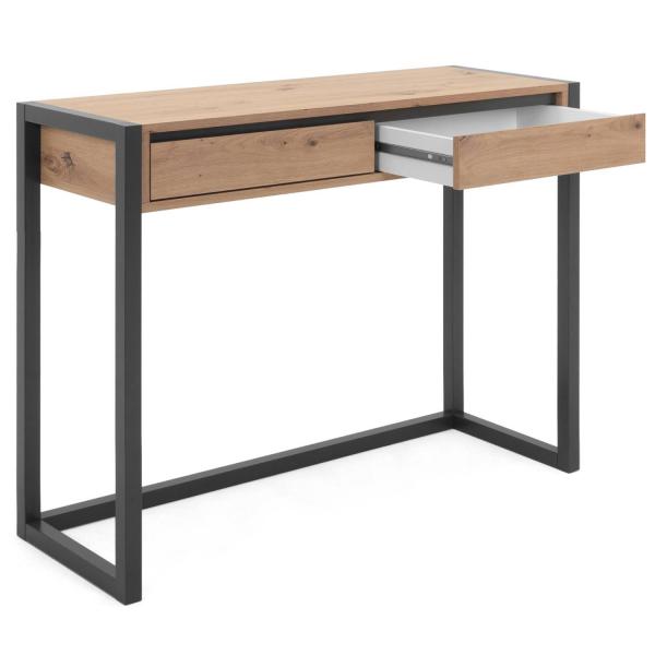 Consolle Tavolino Laterale Tavolo Ingresso Credenza in Legno Cassettiera 2 Cassetti