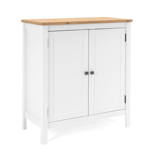 Sideboard Kommode Wohnzimmerschrank Anrichte Weiss Holz mit Stauraum Natur