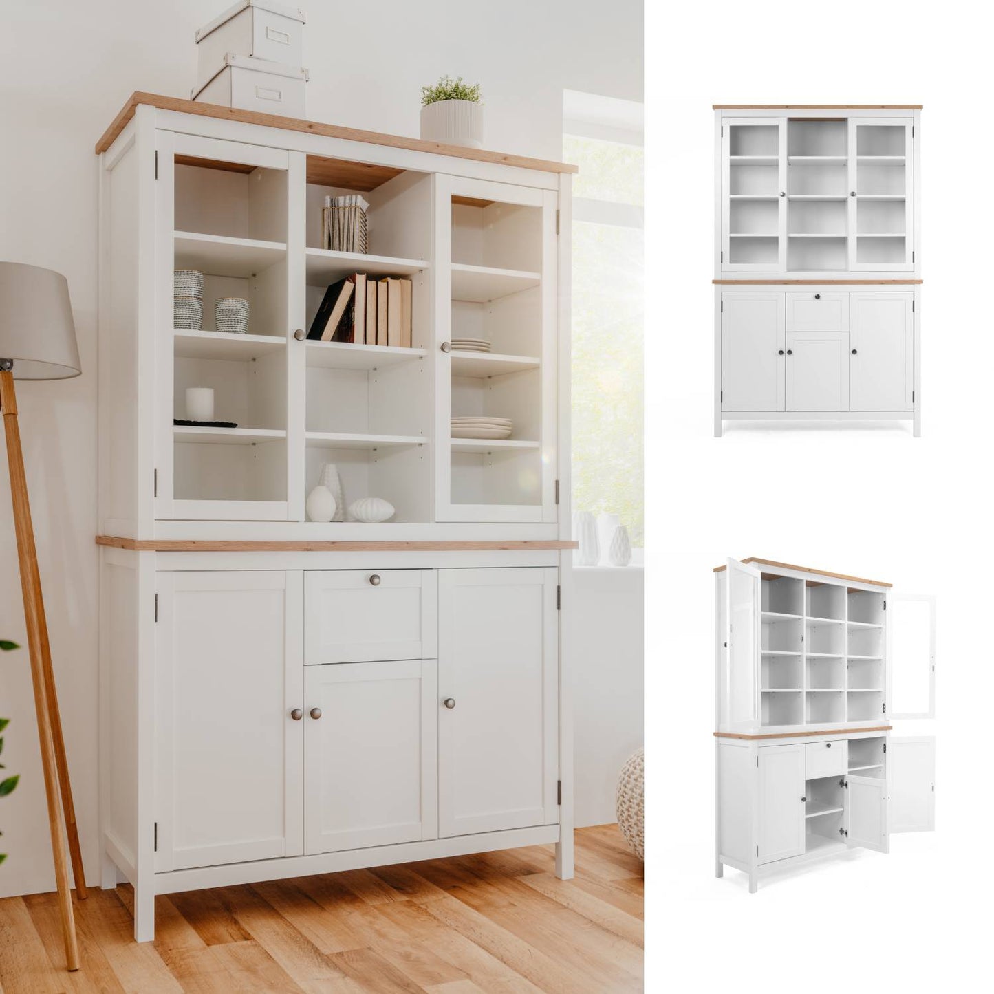 Buffetschrank Vitrine Weiss