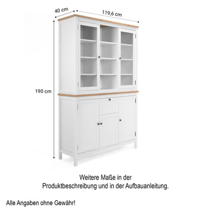 Buffetschrank Vitrine Weiss