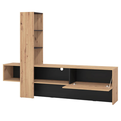 Wohnwand TV Schrank Schrankwand Holz Eiche Fernsehschrank