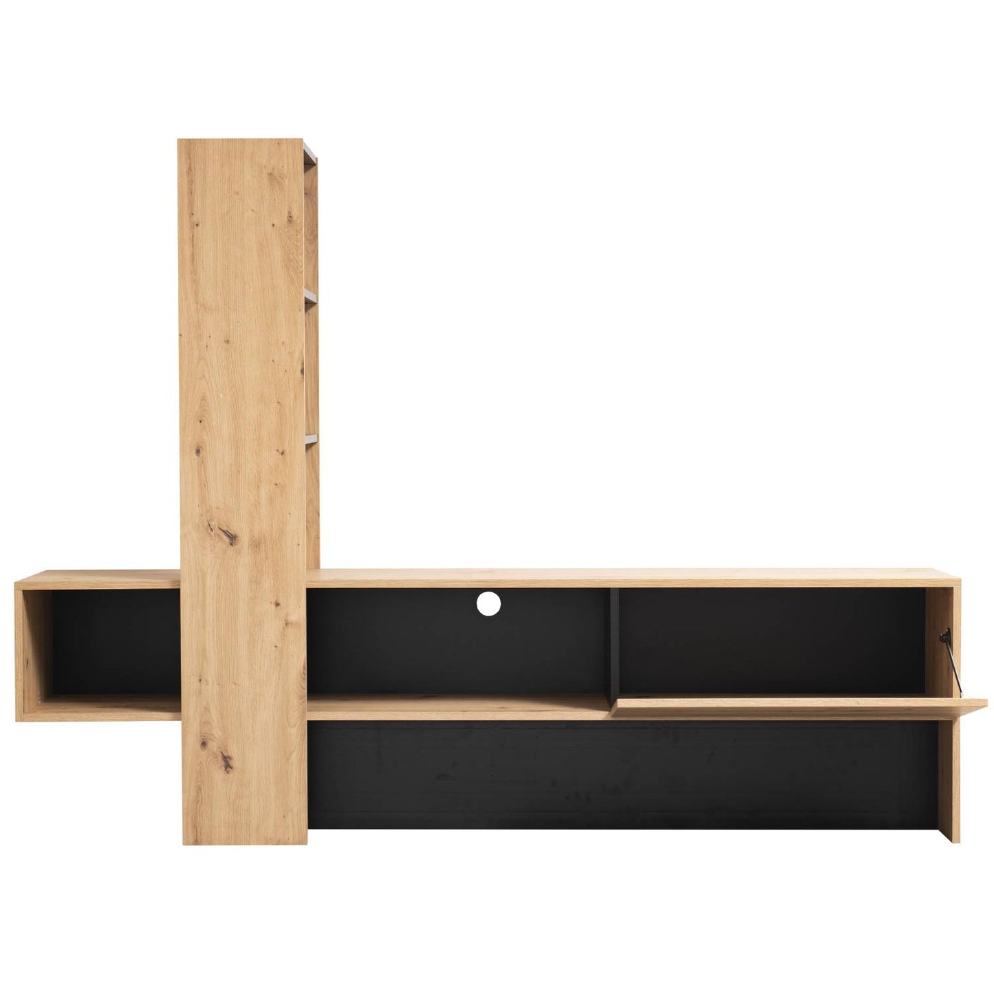 Wohnwand TV Schrank Schrankwand Holz Eiche Fernsehschrank