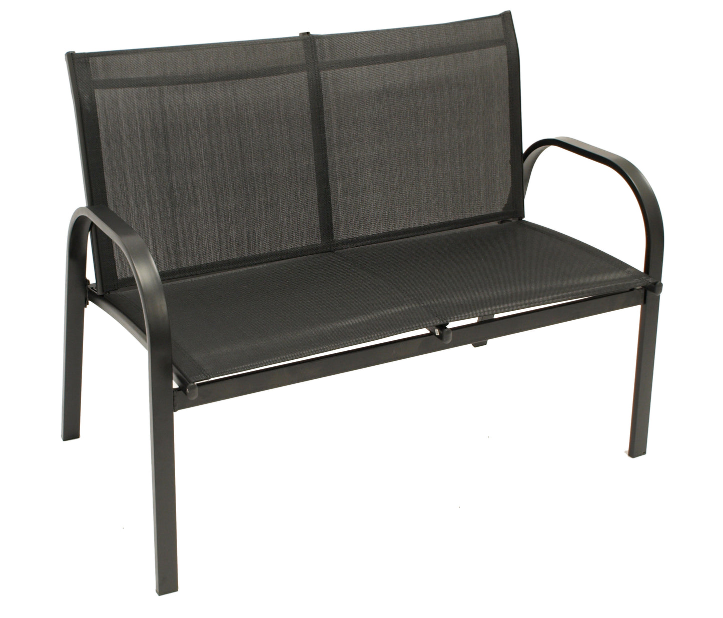 ARONA Ensemble de salon 4 pièces, métal + tissu synthétique, noir