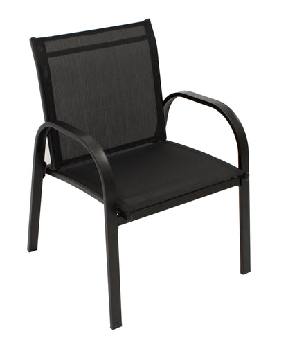 ARONA Ensemble de salon 4 pièces, métal + tissu synthétique, noir