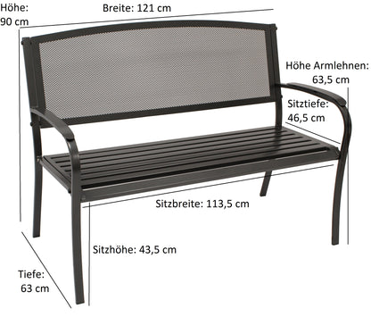 Gartenbank 2-Sitzer, COMO Streckmetall anthrazit