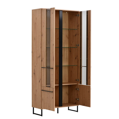 Vitrine Highboard Eiche Natur