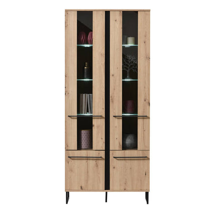 Vitrine Highboard Eiche Natur