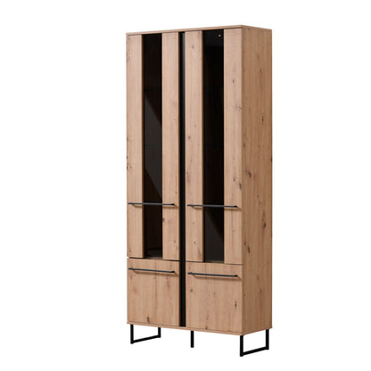 Vitrine Highboard Eiche Natur