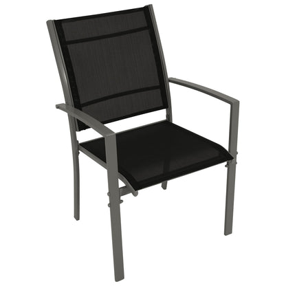 4x Stapelsessel PINO, Metall + Textilgewebe schwarz