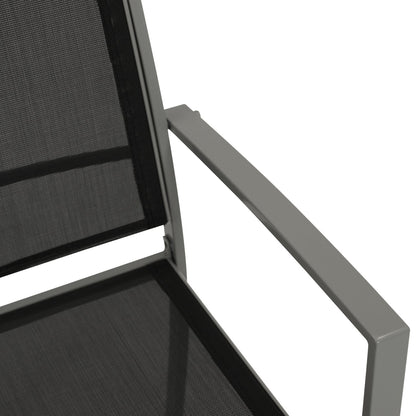 4x Stapelsessel PINO, Metall + Textilgewebe schwarz