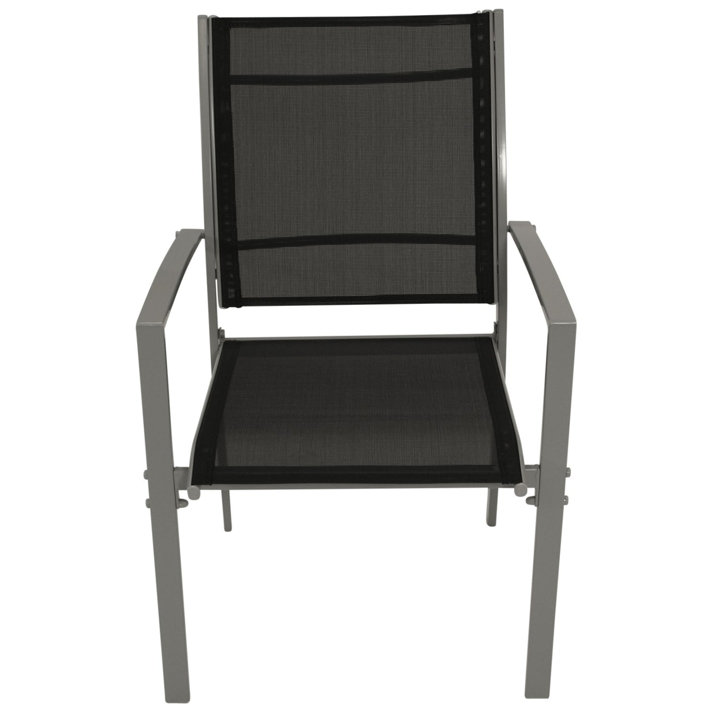 4x Stapelsessel PINO, Metall + Textilgewebe schwarz