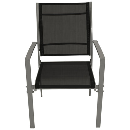 4x Stapelsessel PINO, Metall + Textilgewebe schwarz