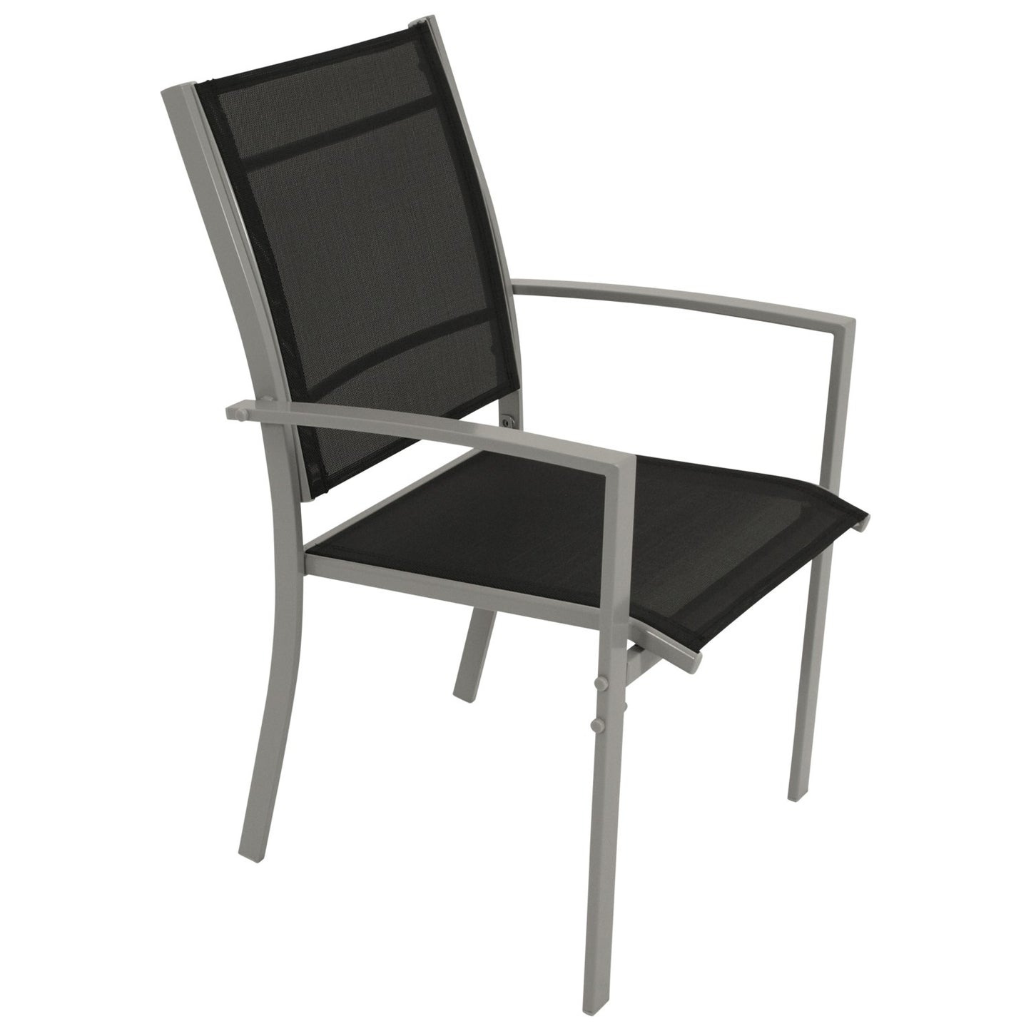 Set di sedute PINO 4 pezzi, metallo + tessuto sintetico nero