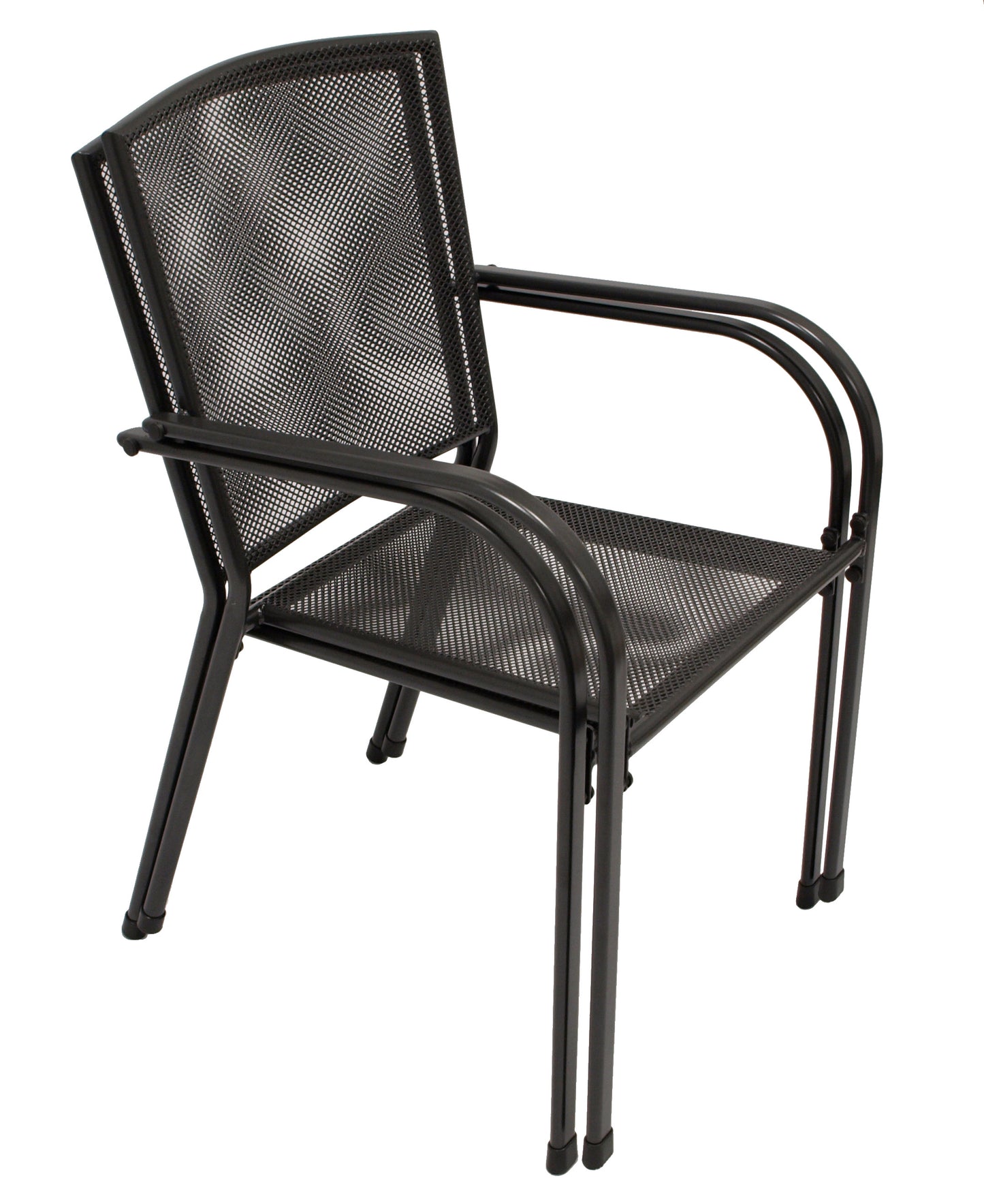 Ensemble CLASSIC, 3 pièces, métal déployé anthracite (table 70x70cm)