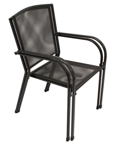 Ensemble CLASSIC, 3 pièces, métal déployé anthracite (table 70x70cm)