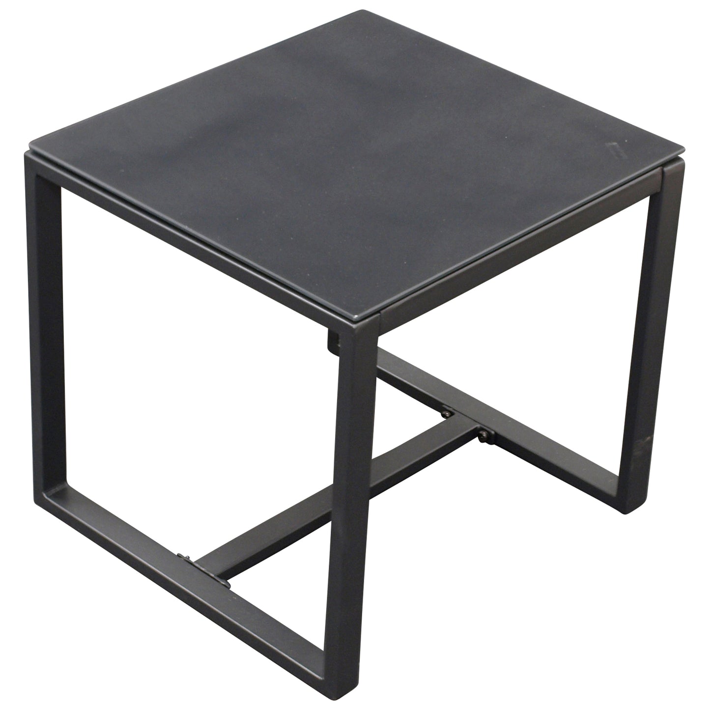 MALTA Ensemble 3 pièces, métal noir et polyrotin noir, avec revêtement