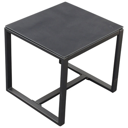 MALTA Ensemble 3 pièces, métal noir et polyrotin noir, avec revêtement