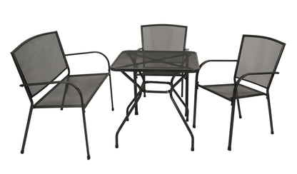 Set di mobili da giardino CLASSIC 4 pezzi, lamiera stirata antracite (tavolo 70x70cm)
