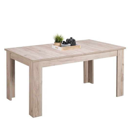 Esstisch ausziehbar Holztisch 160x90 cm Holz Massiv Grau Eiche