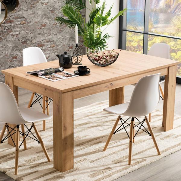 Tavolo da pranzo allungabile tavolo in legno 160x90 cm rovere massello