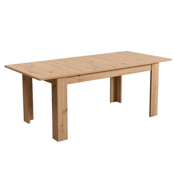 Table à manger table extensible en bois 160x90 cm bois de chêne massif