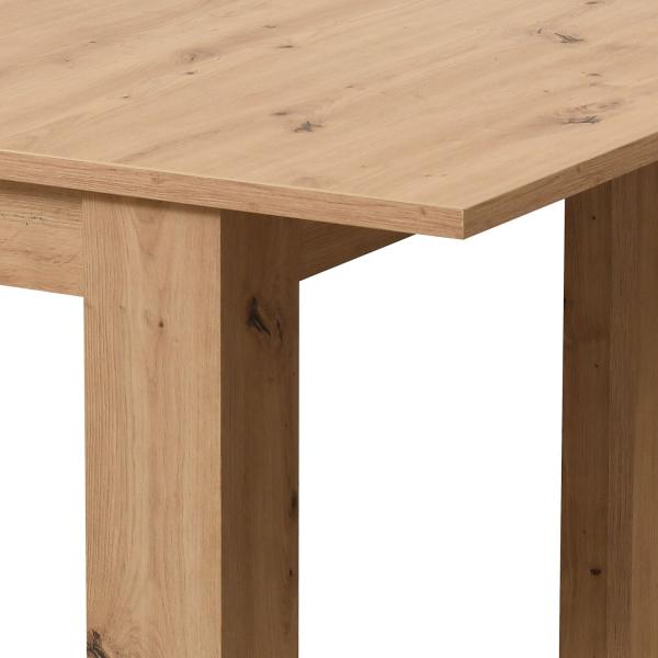 Table à manger table extensible en bois 160x90 cm bois de chêne massif