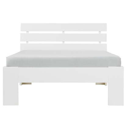 Holzbett 90x200 cm Weiss | Einzelbett | mit Lattenrost | massiv | Kind Jugend Gast
