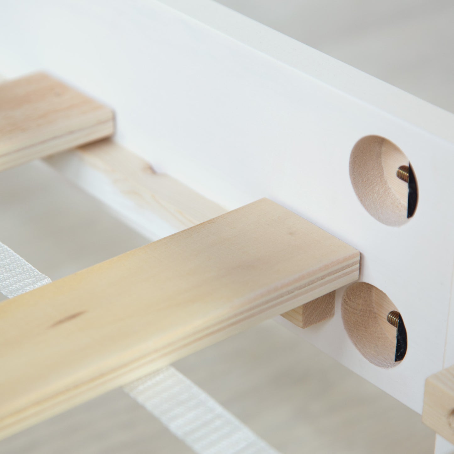 Holzbett 90x200 cm Weiss | Einzelbett | mit Lattenrost | massiv | Kind Jugend Gast