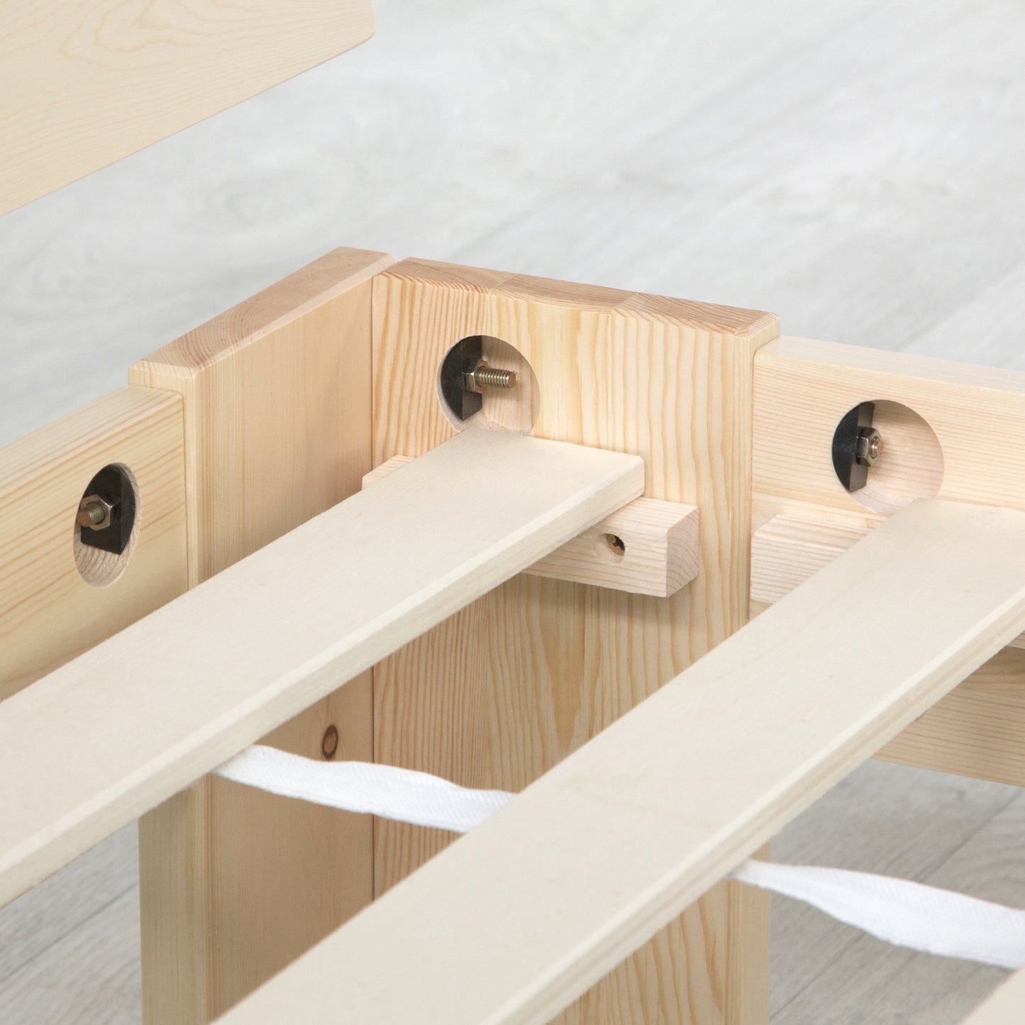 Holzbett 90x200 cm Natur | Einzelbett | mit Lattenrost | massiv | Kind Jugend Gast