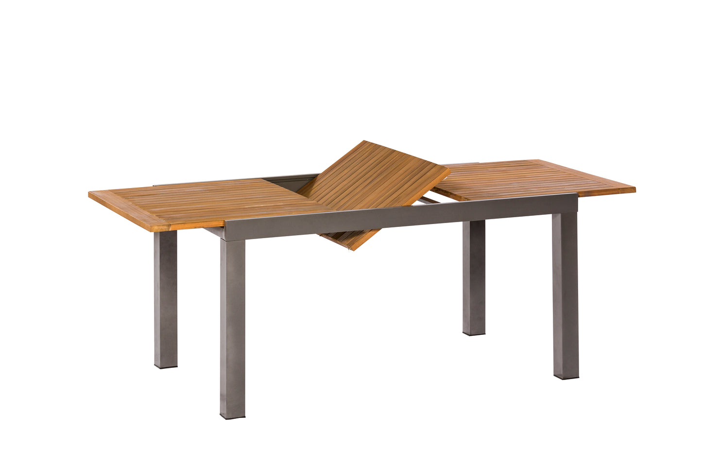 Ausziehtisch SANTORIN 150/200x90cm, Aluminium graphit + Akazie geölt