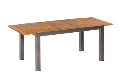 Ausziehtisch SANTORIN 150/200x90cm, Aluminium graphit + Akazie geölt