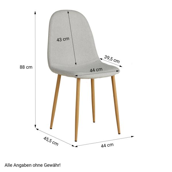 Ensemble de 4 chaises grises de salle à manger, chaises de cuisine, chaises rembourrées, modernes