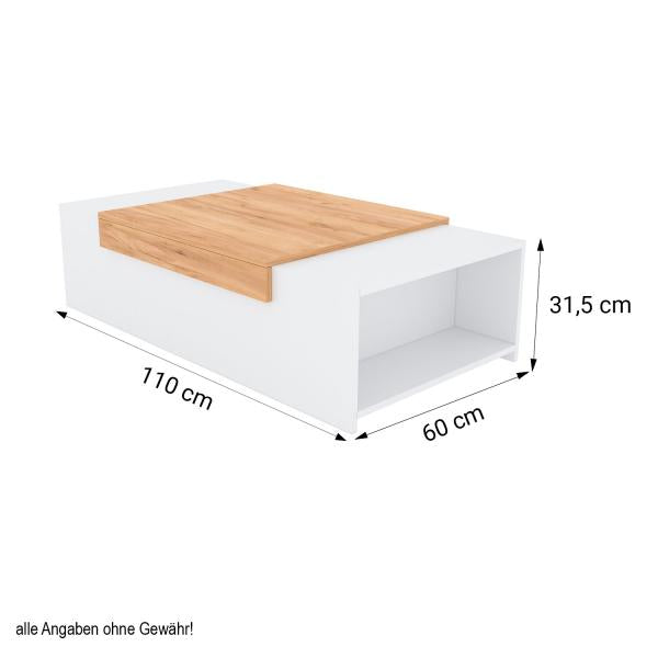 Table basse canapé table bois chêne blanc table en bois naturel table d'appoint