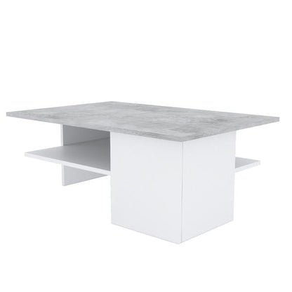 Table basse bois blanc aspect béton table de canapé table en bois table d'appoint