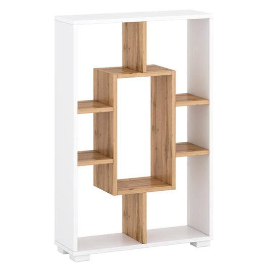 Mensola da parete mensola da terra 7 scomparti libreria 4 varianti rovere bianco legno massello