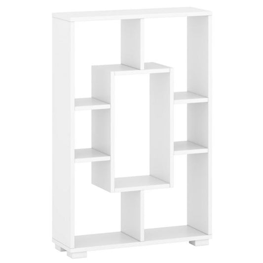 Etagère sur pied étagère murale bibliothèque 7 compartiments 4 variantes bois massif blanc