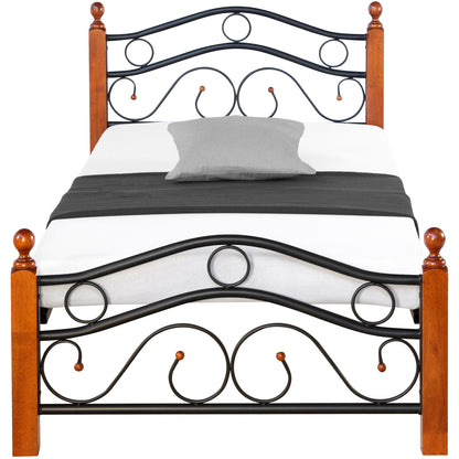 Metallbett mit Matratze Lattenrost 90x200 cm